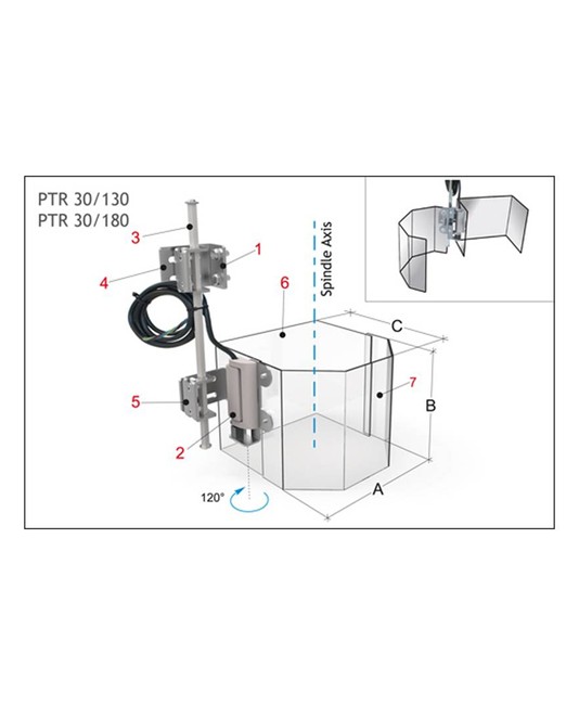 Riparo per Trapano a colonna con protezione posteriore Riparo per Trapano a colonna con protezione posteriore
